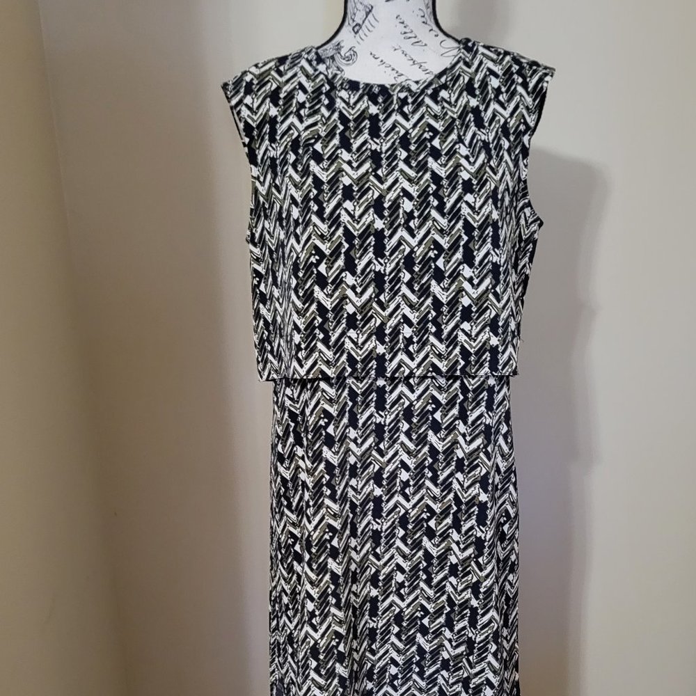 Dress; Black, Green, White; somewhat camo.